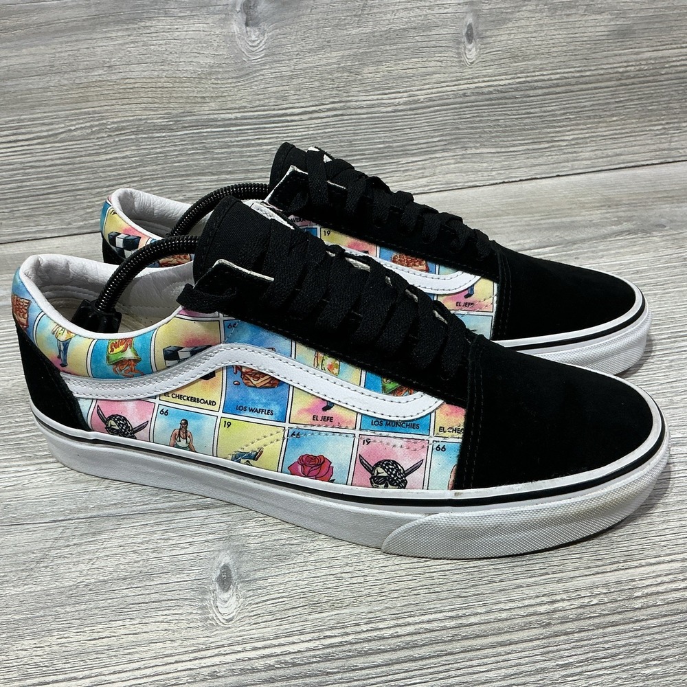 Vans Old Skool LOTERIA Special Edition Shoes Mens 11.5 Black Suede MultiColored